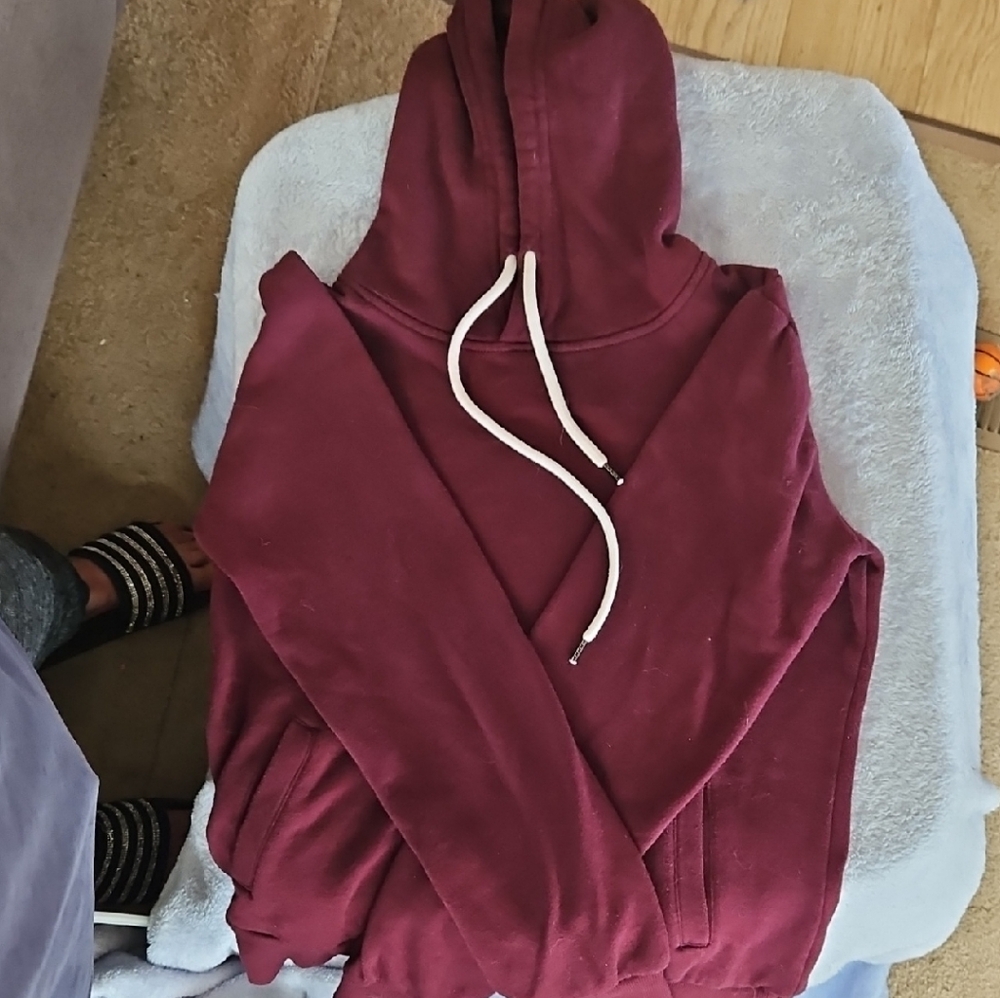 Reflex Maroon Hoodie with White Strings